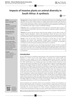 Impacts of invasive plants on animal diversity in South Africa