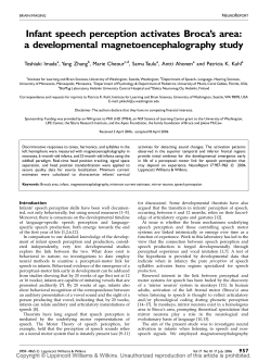 Infant speech perception activates Broca`s area: a developmental