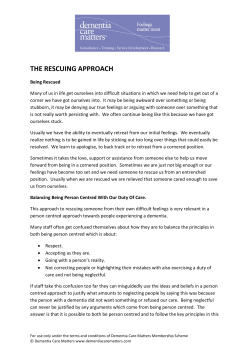the rescuing approach - Dementia Care Matters