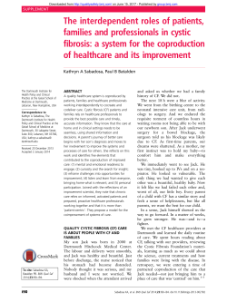 The interdependent roles of patients, families and professionals in