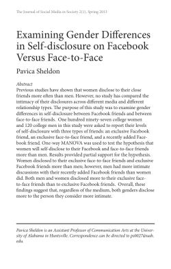 Examining Gender Differences in Self