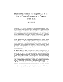 Measuring Morals: The Beginnings of the Social Survey Movement