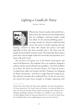 Lighting a Candle for Poetry