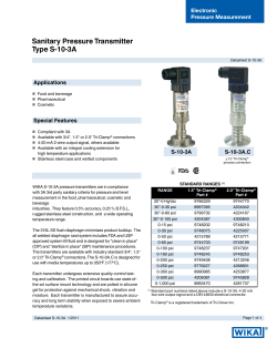 Data sheet S-10-3A - WIKA Instrument, LP