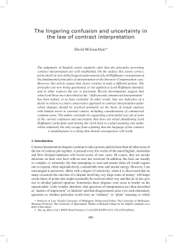The lingering confusion and uncertainty in the law of contract