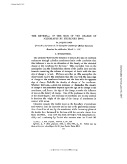 THE REVERSAL OF THE SIGN OF THE CHARGE OF MEMBRANES