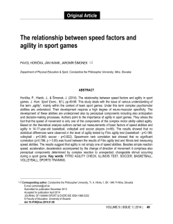 The relationship between speed factors and agility in sport games
