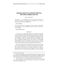 Liquidation of Constitutional Meaning Through Use