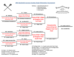 2015 Quickstick Lacrosse Sunday Single Elimination Tournament