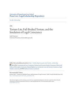 Torture Lite, Full-Bodied Torture, and the Insulation of Legal