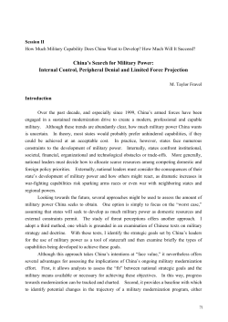 China`s Search for Military Power: Internal Control, Peripheral