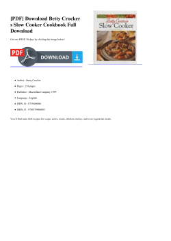 Betty Crocker s Slow Cooker
