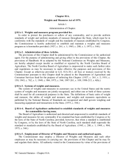 NC General Statutes - Chapter 81A 1 Chapter 81A. Weights and