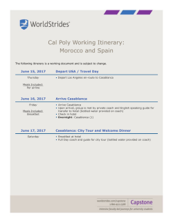 Cal Poly Working Itinerary: Morocco and Spain