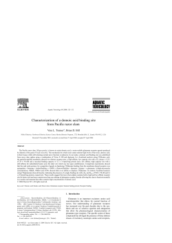 Characterization of a domoic acid binding site from Pacific razor clam