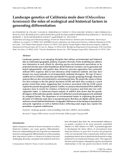 Landscape genetics of California mule deer