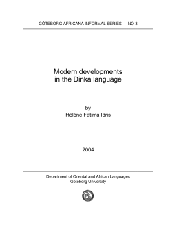 Modern developments in the Dinka language