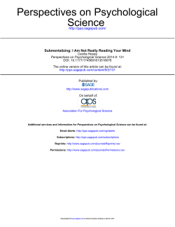 Science Perspectives on Psychological