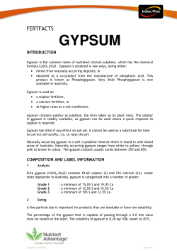 Gypsum Fact Sheet