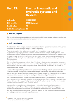 Unit 15: Electro, Pneumatic and Hydraulic Systems and