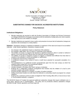 Substantive Change for SACSCOC Accredited Institutions