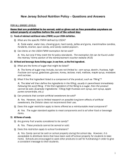 New Jersey School Nutrition Policy &ndash; Questions and Answers