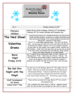 Newsletter 11 - February 6, 2017