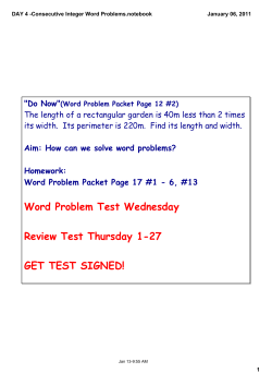 DAY 4 -Consecutive Integer Word Problems.notebook