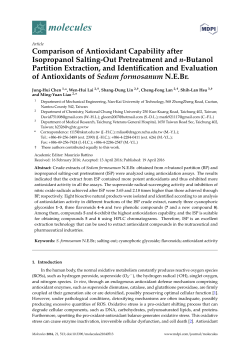 Comparison of Antioxidant Capability after Isopropanol Salting