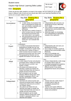 Geography Skills Ladder