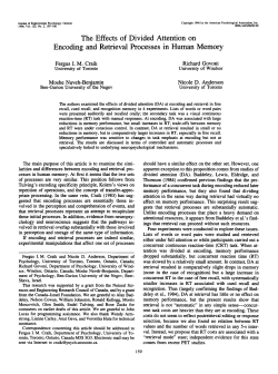The Effects of Divided Attention on Encoding and