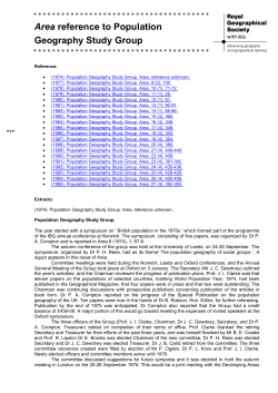 Area reference to Population Geography Study Group