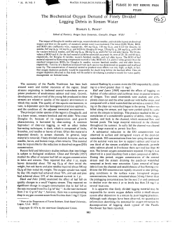 The Biochemical Oxygen Demand of Finely Divided Logging Debris