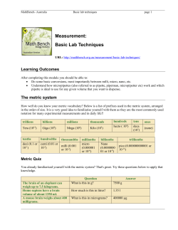 Measurement: Basic Lab Techniques