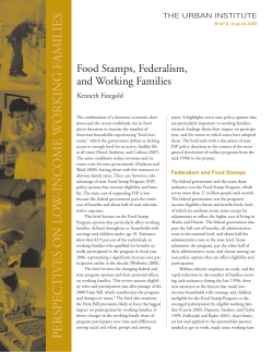 Food Stamps, Federalism, and Working Families