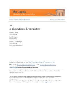 3. The Reformed Formulation - The Cupola: Scholarship at
