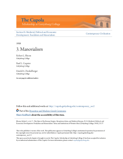 3. Manorialism - The Cupola: Scholarship at Gettysburg College