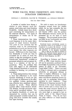 word values, word frequency, and visual duration thresholds
