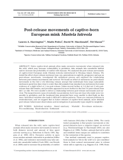 Post-release movements of captive