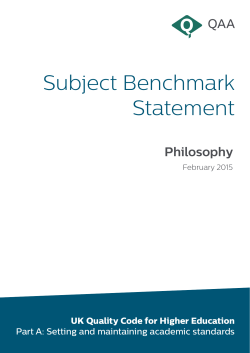 Subject Benchmark Statement