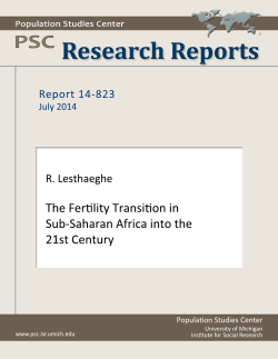 The Fertility Transition in Sub-Saharan Africa into the 21st