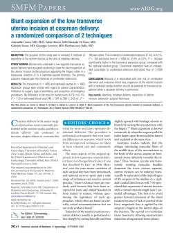 Blunt expansion of the low transverse uterine incision at cesarean