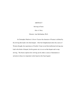 ABSTRACT Striving in Faust: Alex A. Perry Director: Ann McGlashan