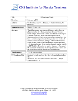 Diffraction and Interference of Light