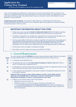 Application for Visiting New Zealand - VES visa