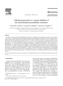 4-Hydroxytamoxifen is a potent inhibitor of the mitochondrial