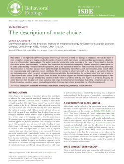 The description of mate choice