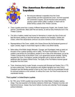 The American Revolution and the Loyalists