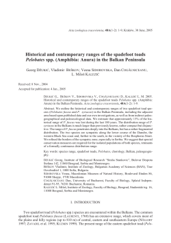 Historical and contemporary ranges of the spadefoot toads <i