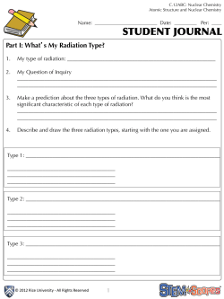 Part I: What`s My Radiation Type?